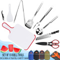 NPOT Outdoor camping kitchen Camp utensil set 10pcs Camping Cooking tool Utensils Set  with Cooking and Serving Tools